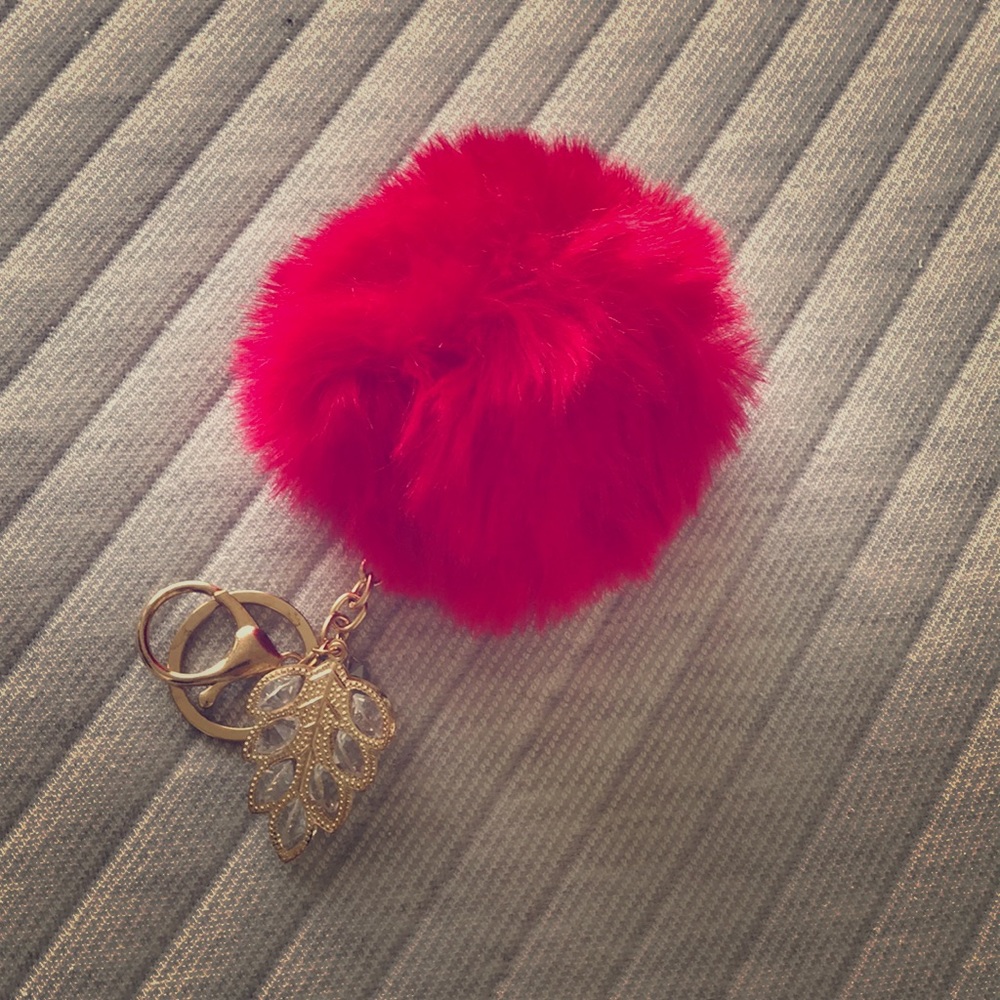 Keychain - Red ecologic pompom